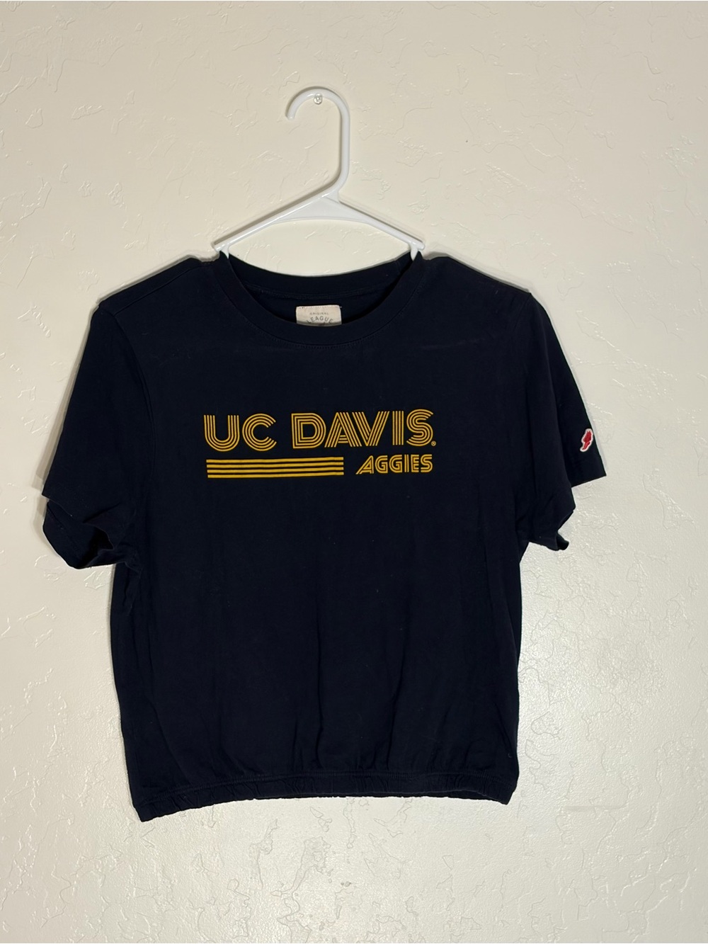 Aggies croped T-Shirt - Navy with Gold Logo